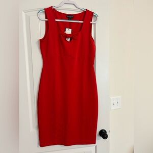 BOLD elements Red Mini Dress with Bow Detail